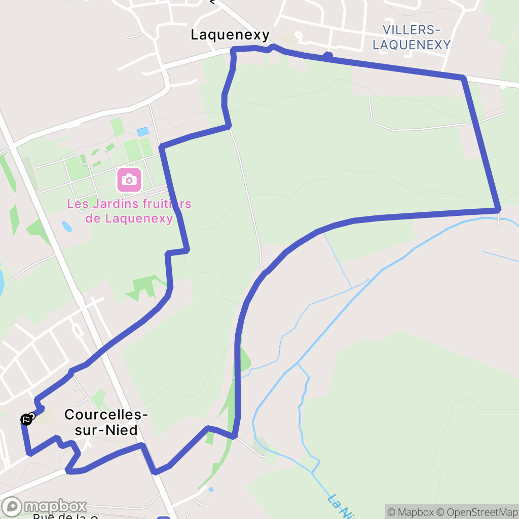 Courcelles-sur-Nied : carte du parcours de randonnée - France