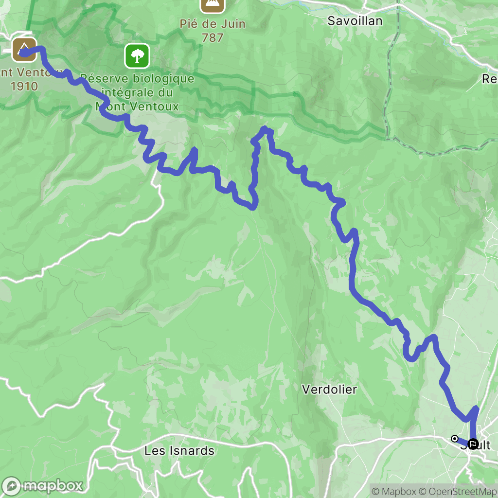 Sault : carte du parcours de randonnée - France