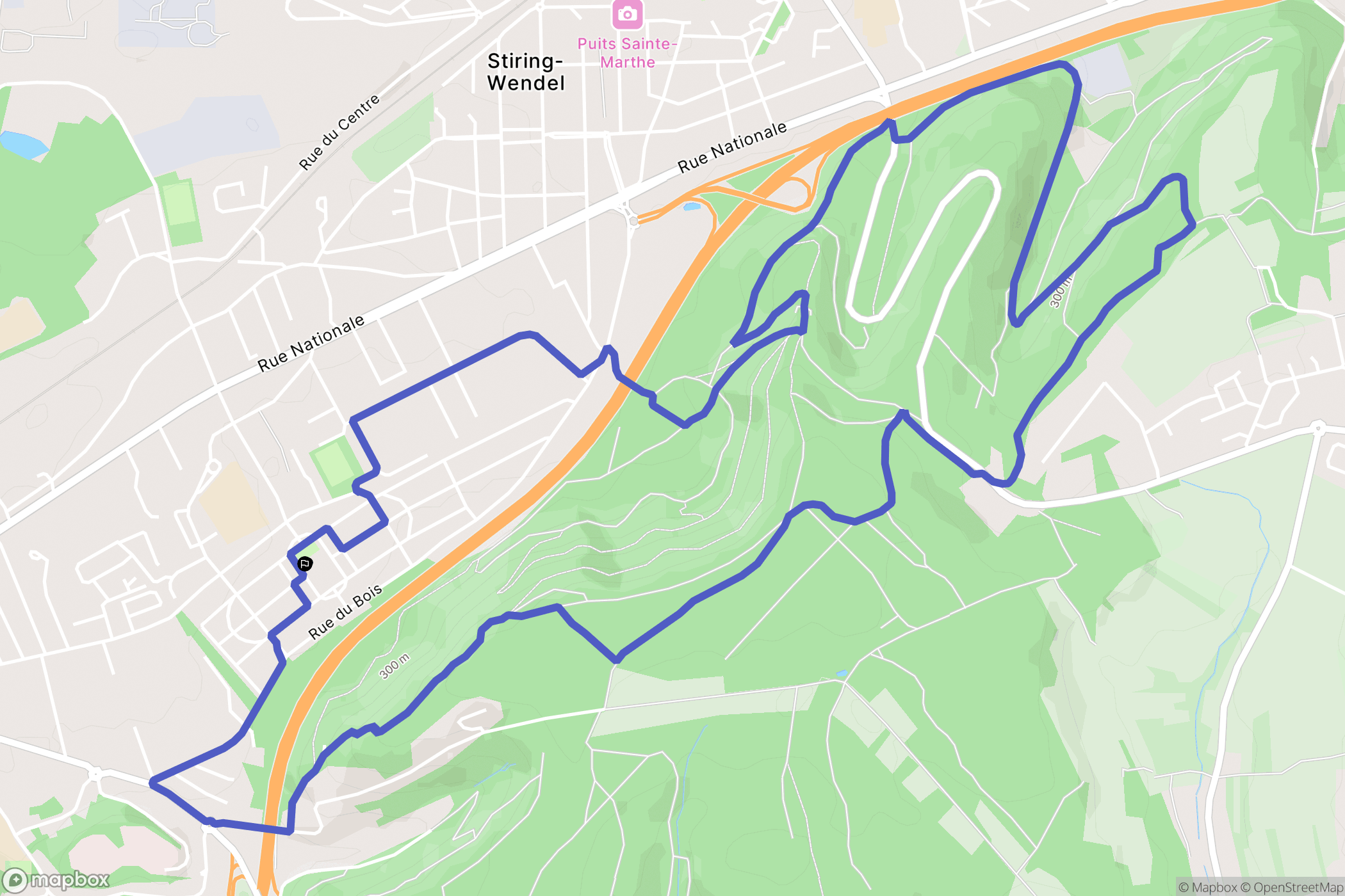 Forbach : carte du parcours de randonnée - France