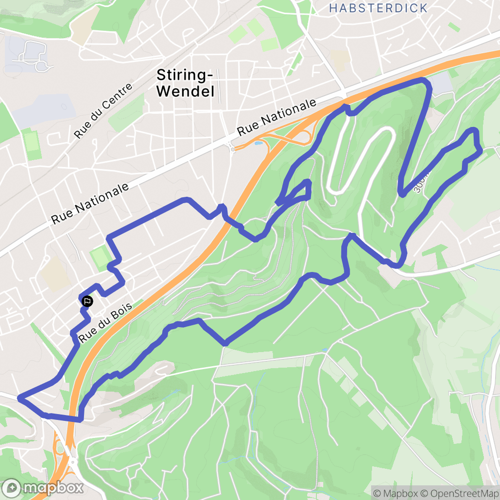 Forbach : carte du parcours de randonnée - France
