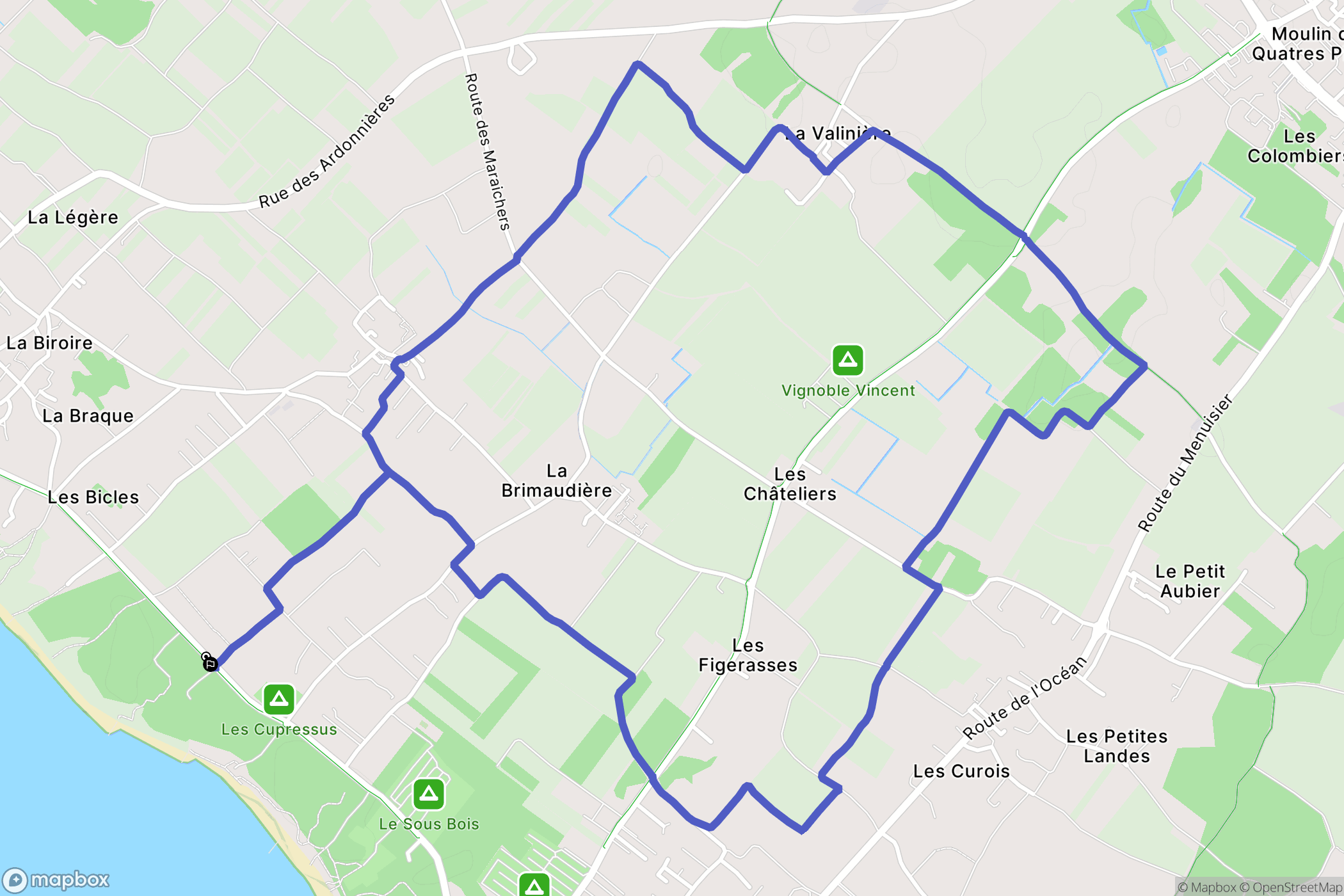 Saint-Pierre-d'Oléron : carte du parcours de randonnée - France