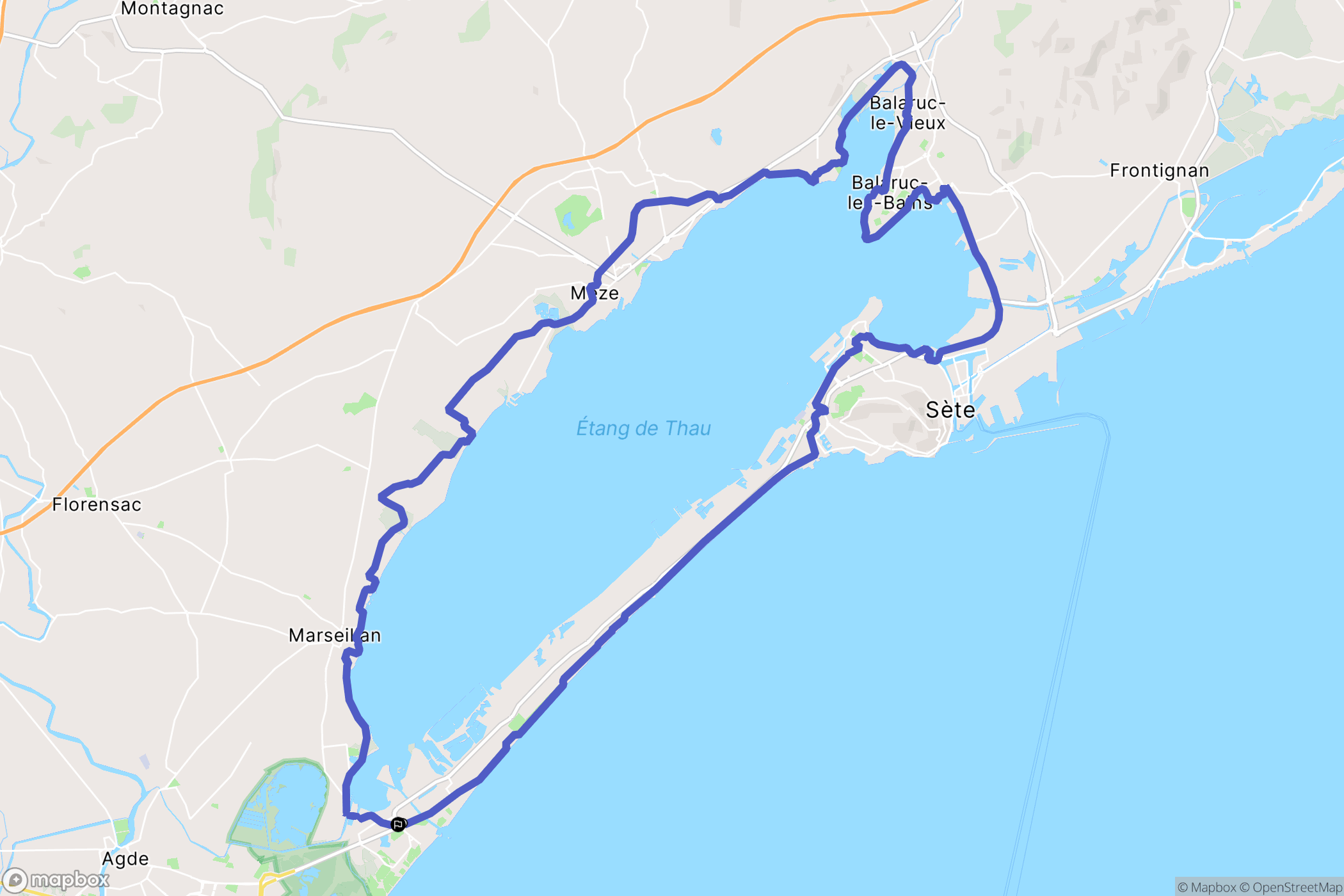 Marseillan : carte du parcours de randonnée - France