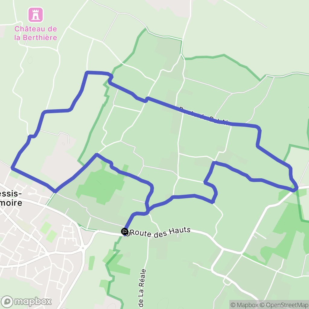 Loire-Authion : carte du parcours de randonnée - France