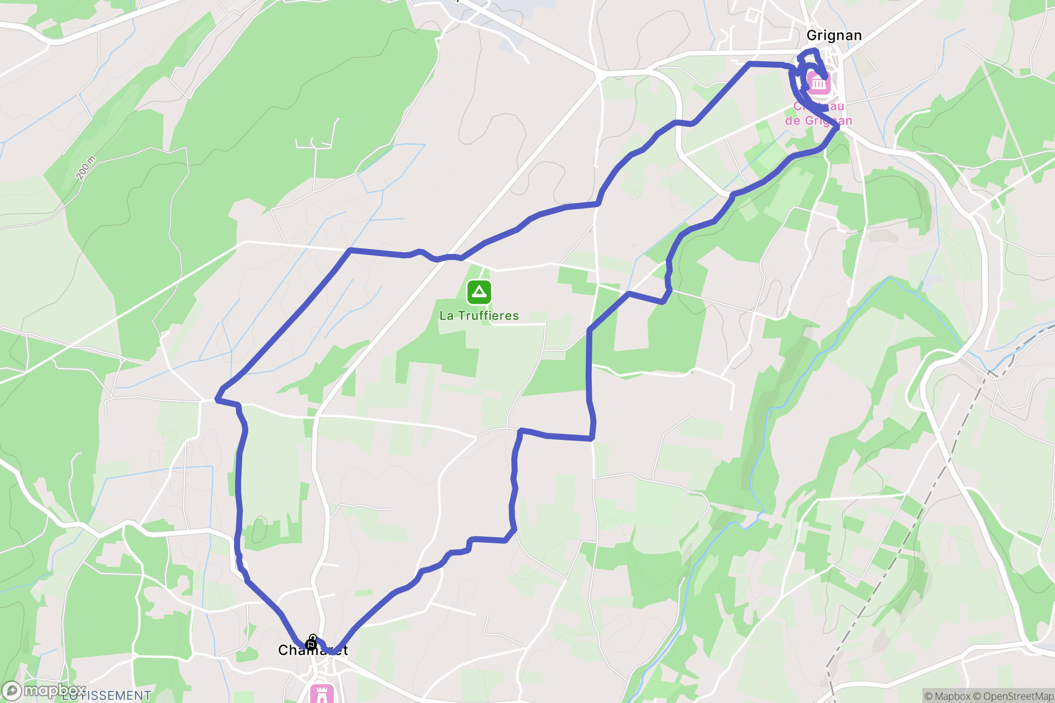Chamaret : carte du parcours de randonnée - France