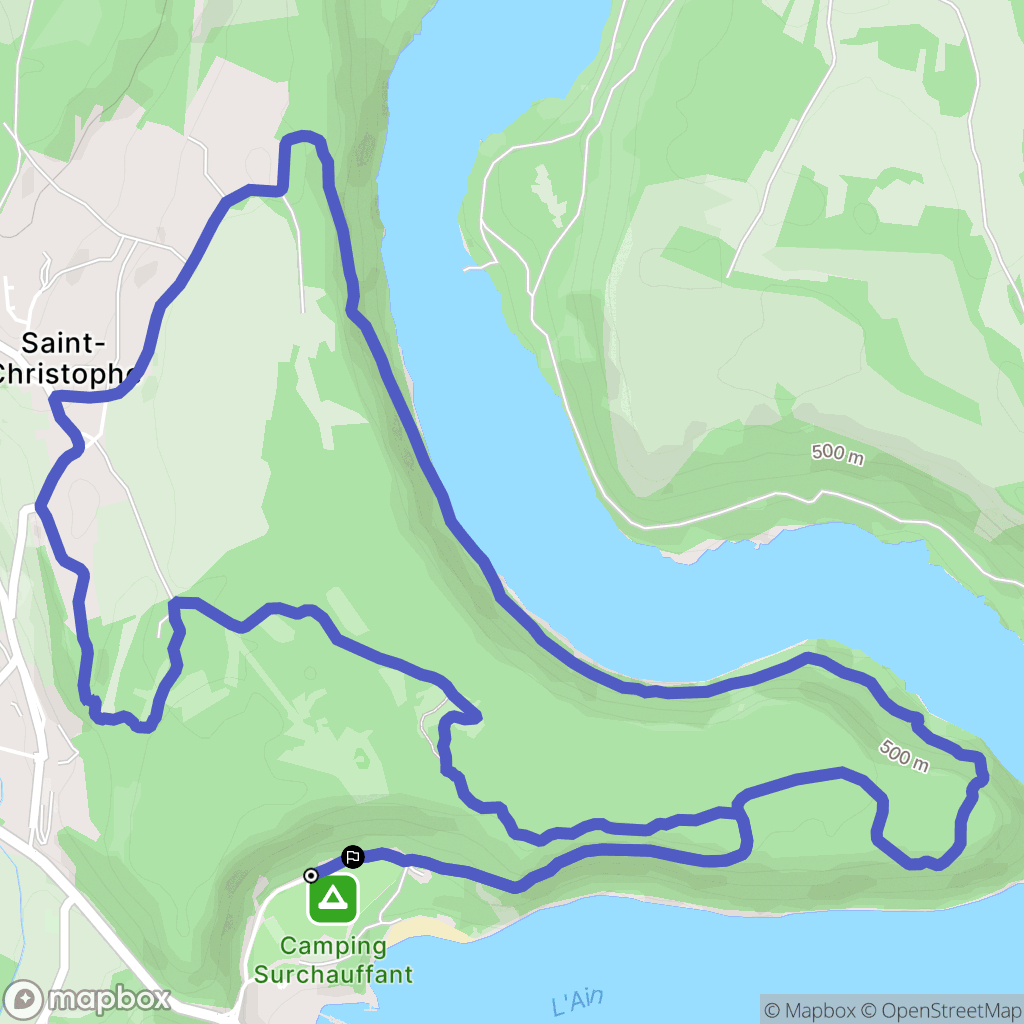 La Tour-du-Meix : carte du parcours de randonnée - France