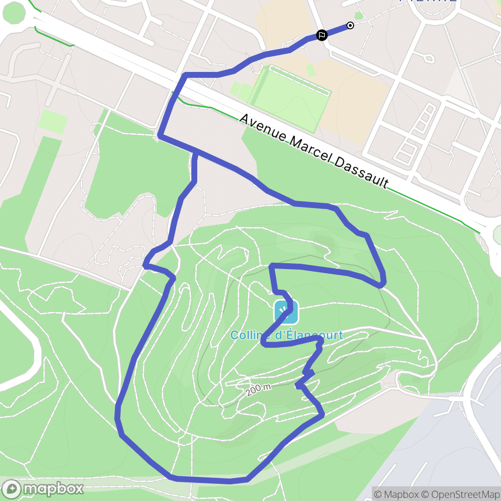 Élancourt : carte du parcours de randonnée - France