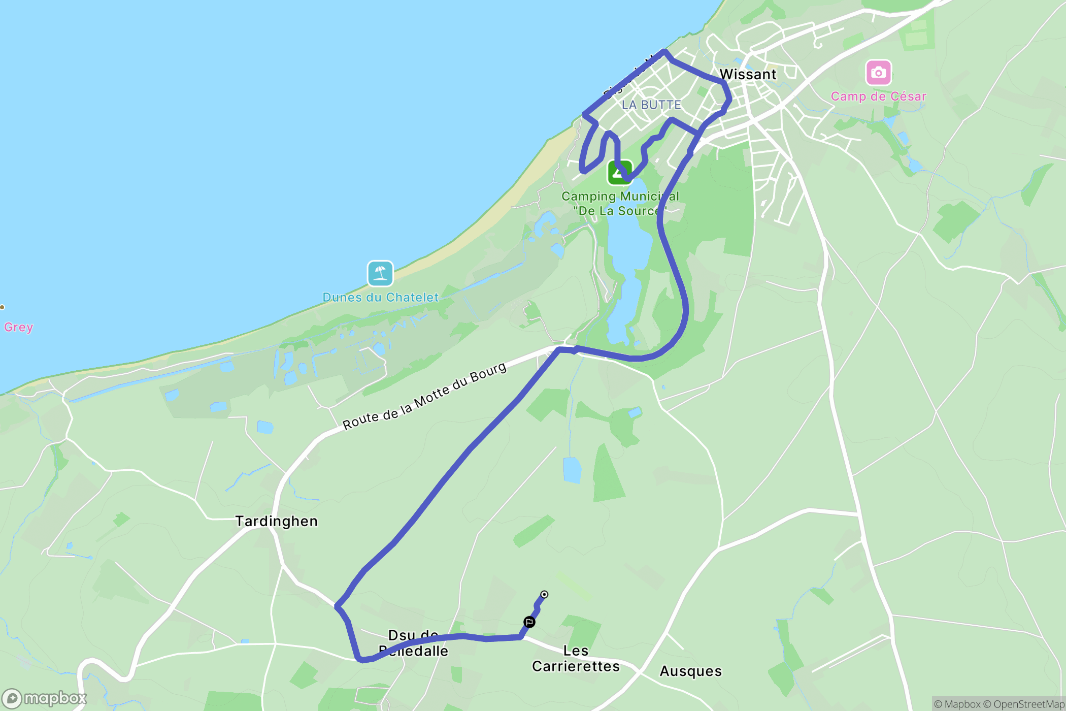Tardinghen : carte du parcours de randonnée - France