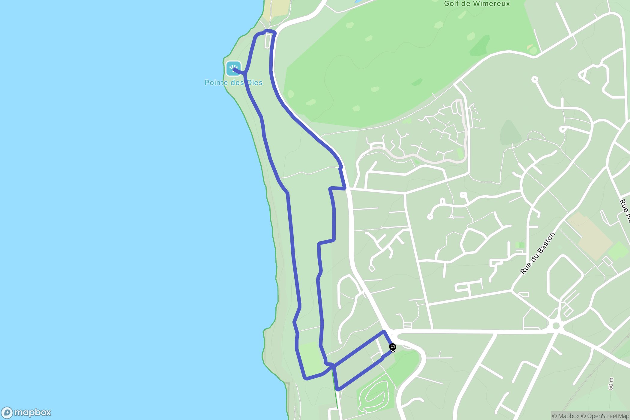 Wimereux : carte du parcours de randonnée - France