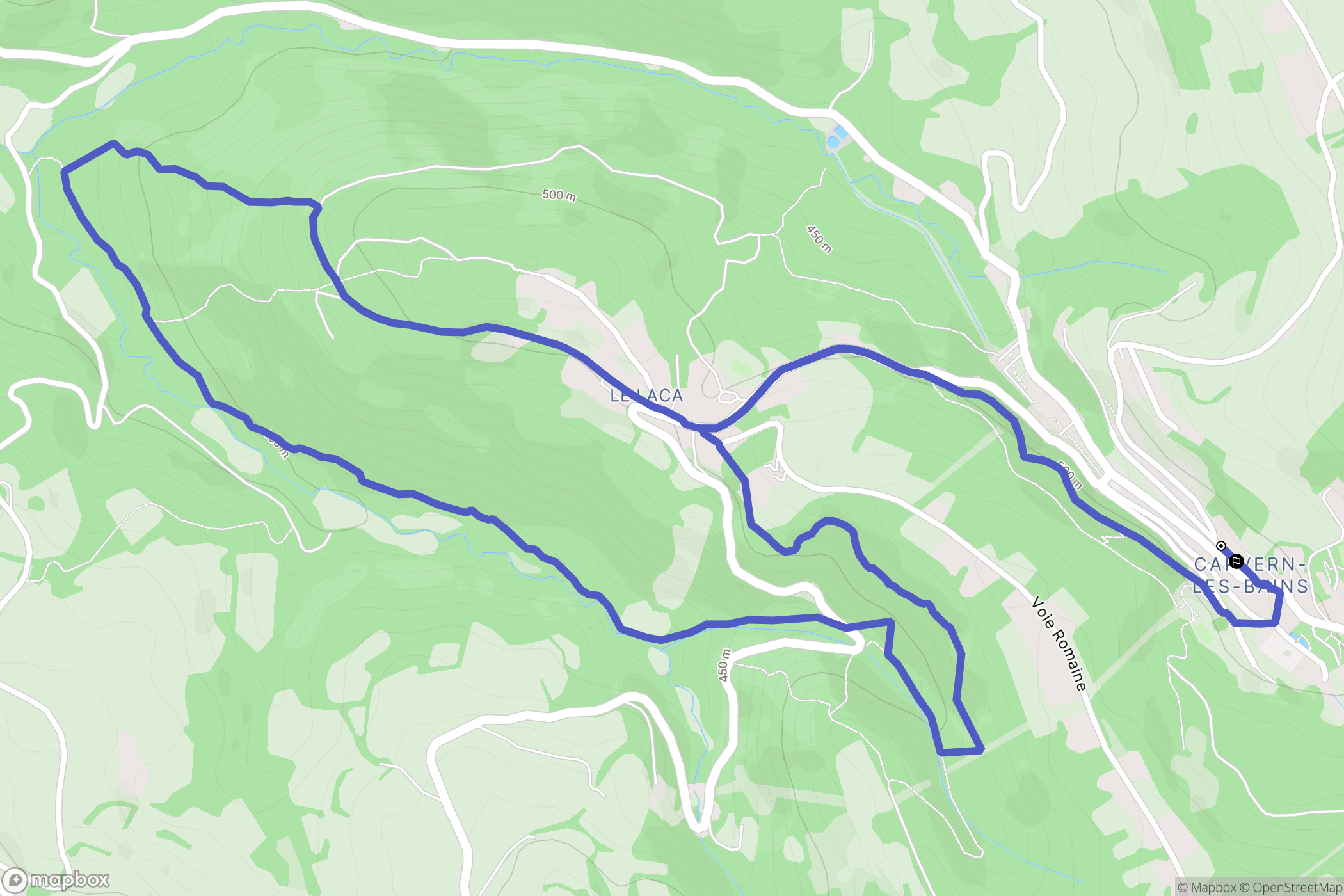 Capvern : carte du parcours de randonnée - France