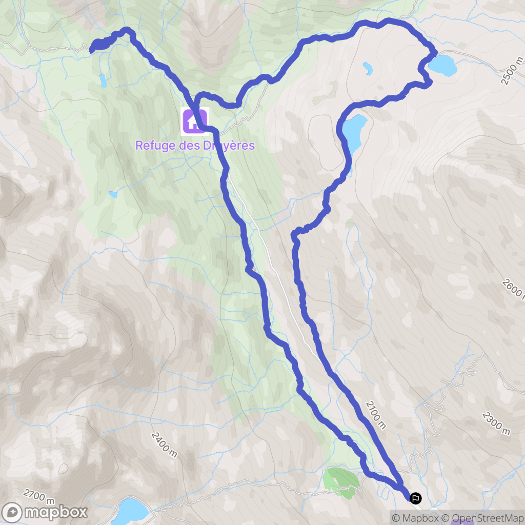 Névache : carte du parcours de randonnée - France