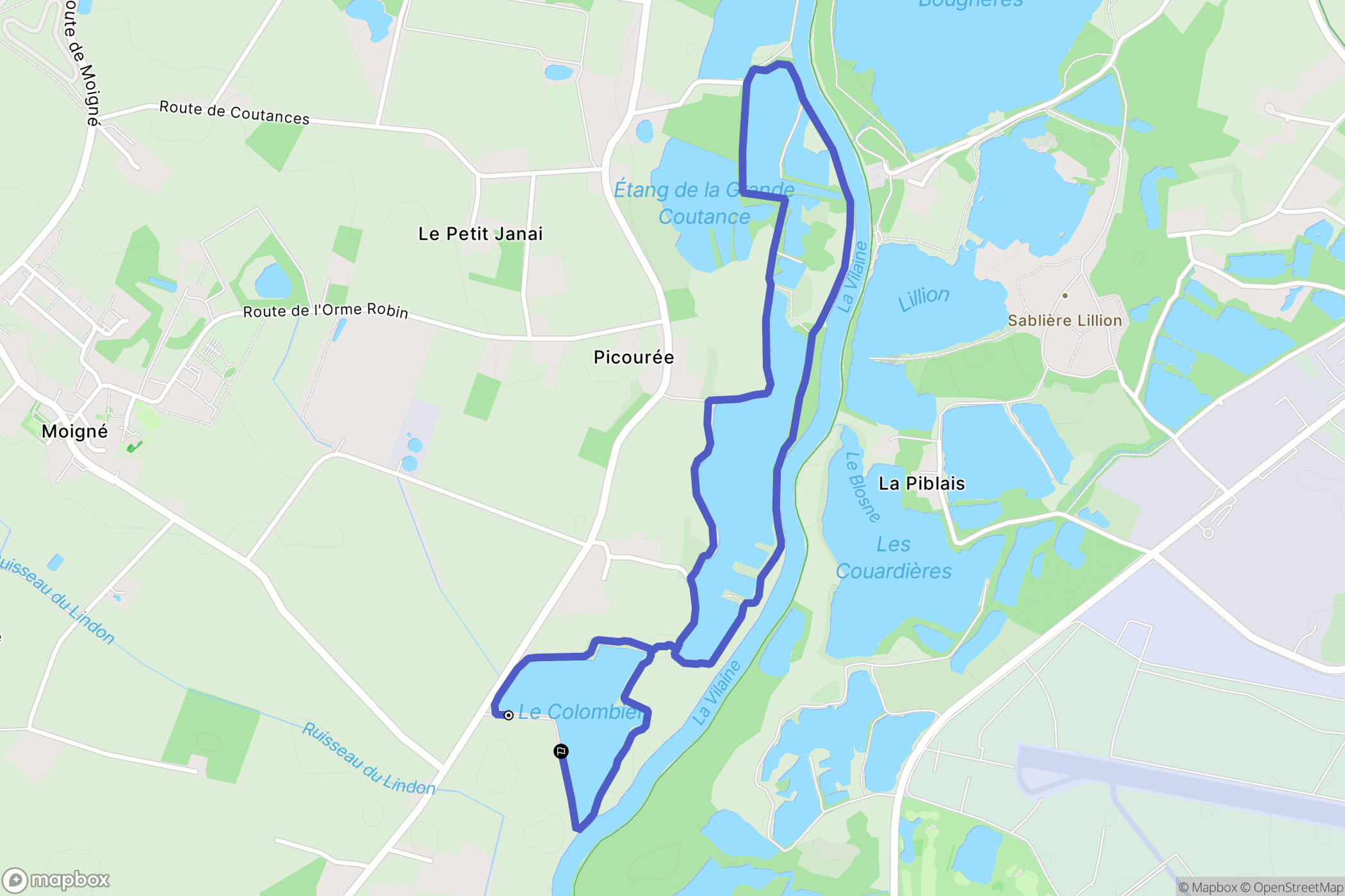 Le Rheu : carte du parcours de randonnée - France