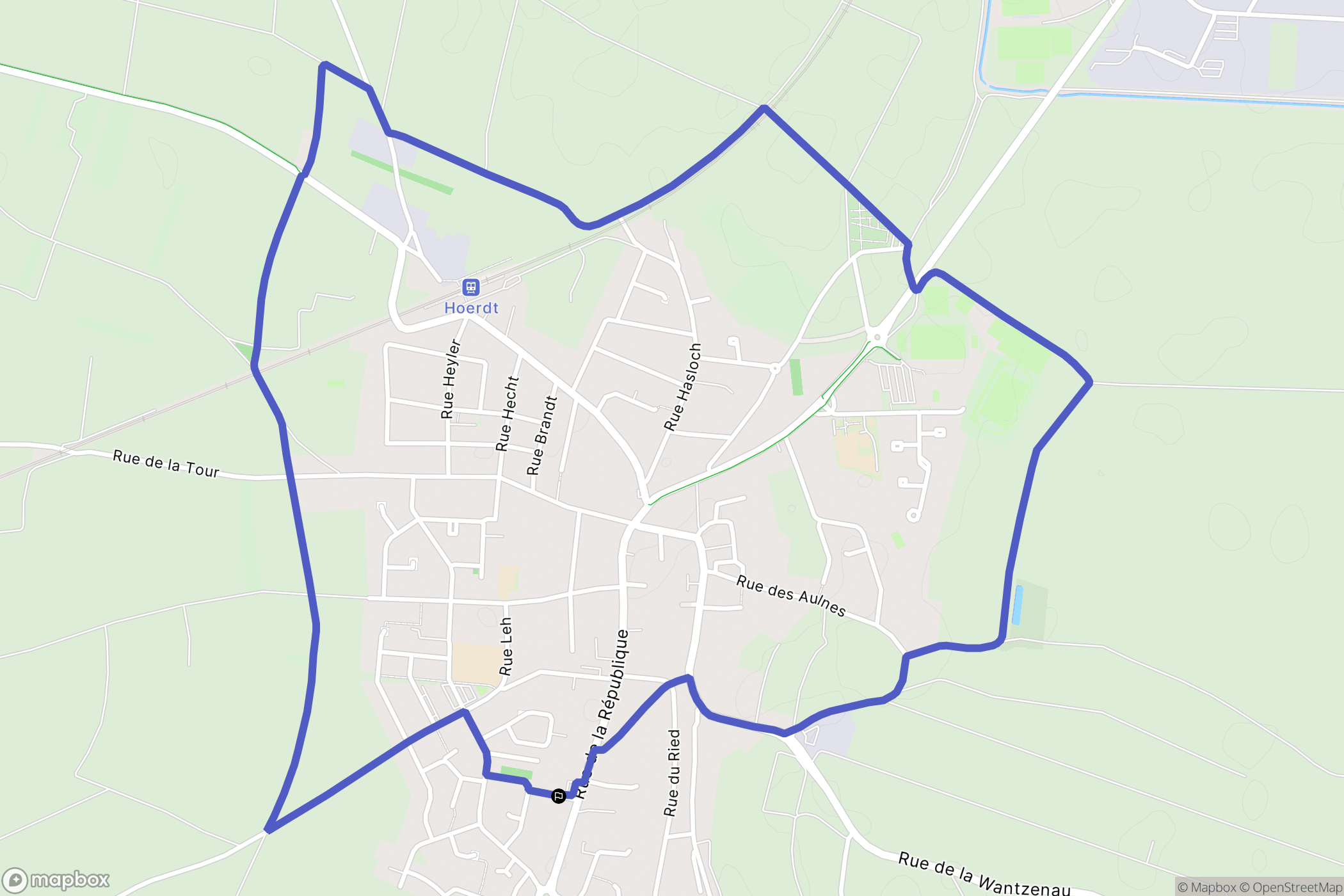 Hœrdt : carte du parcours de randonnée - France