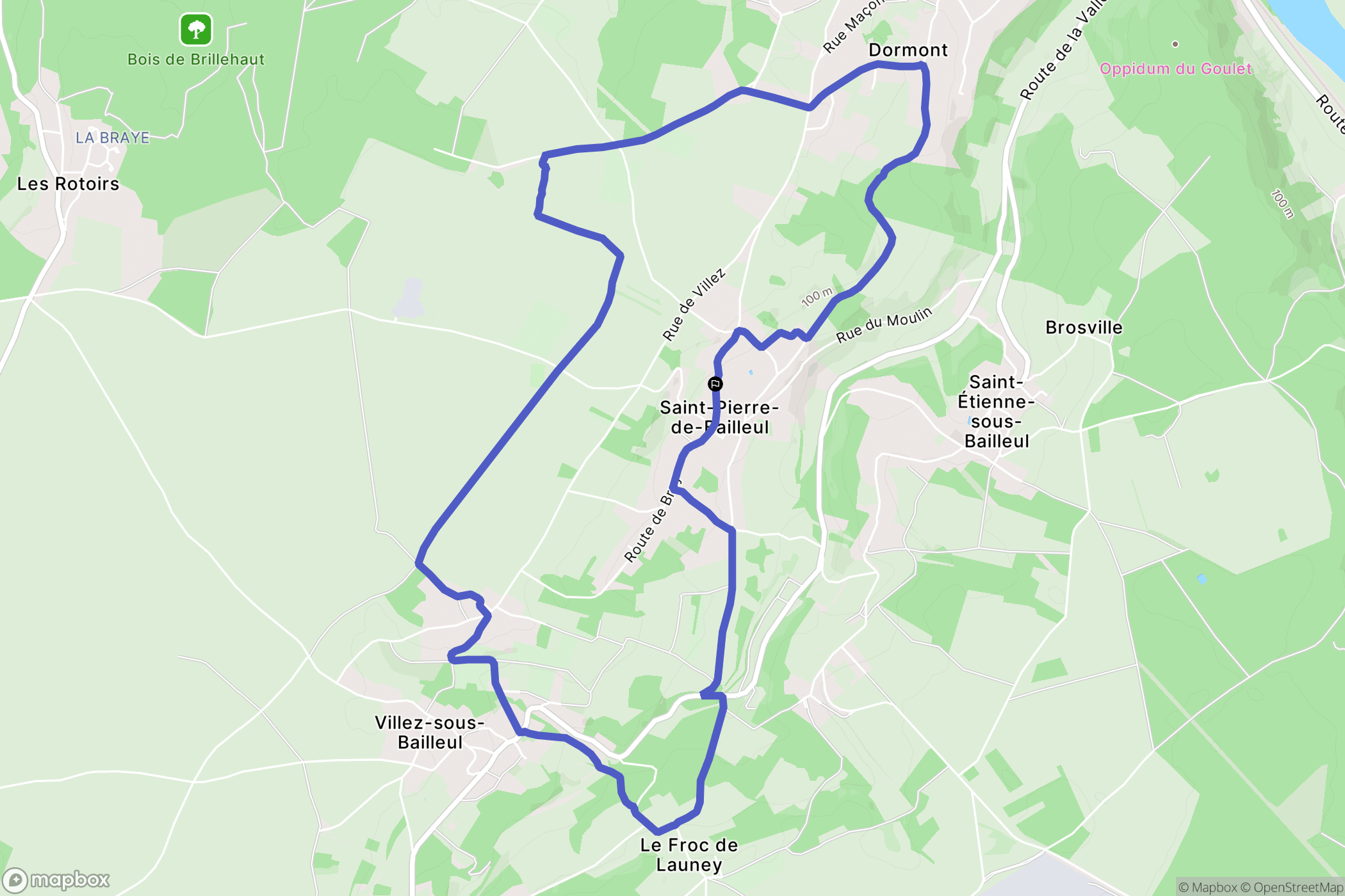 Saint-Pierre-de-Bailleul : carte du parcours de randonnée - France