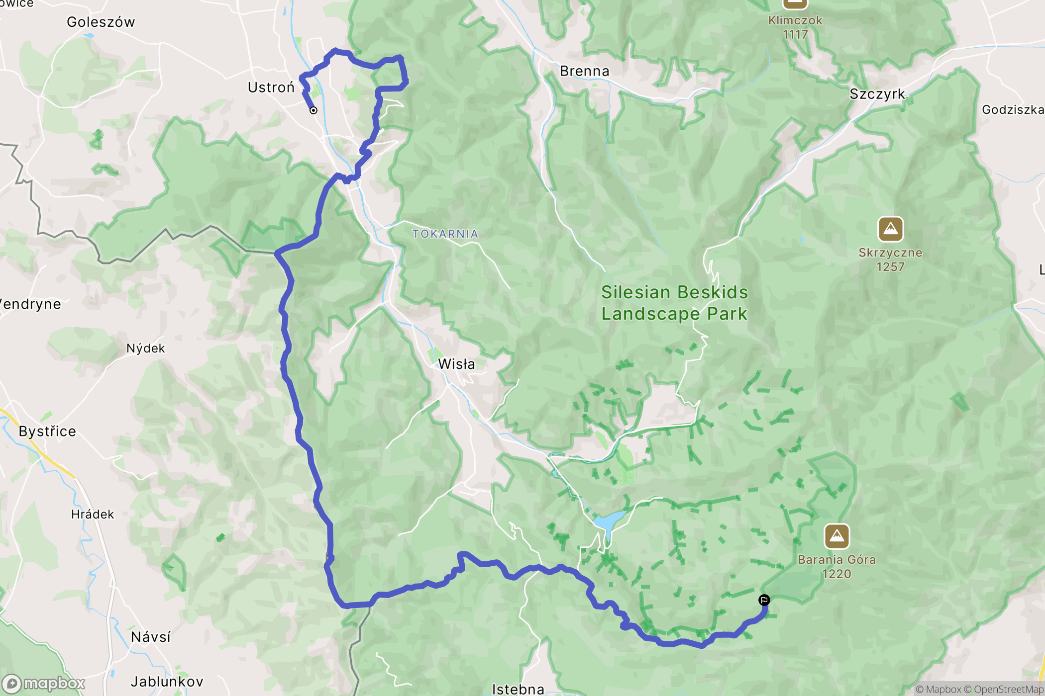 Ustroń: mapa trasy - Poland