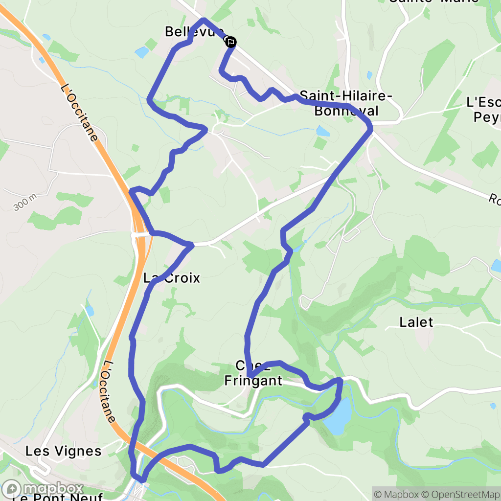 Saint-Hilaire-Bonneval : carte du parcours de randonnée - France