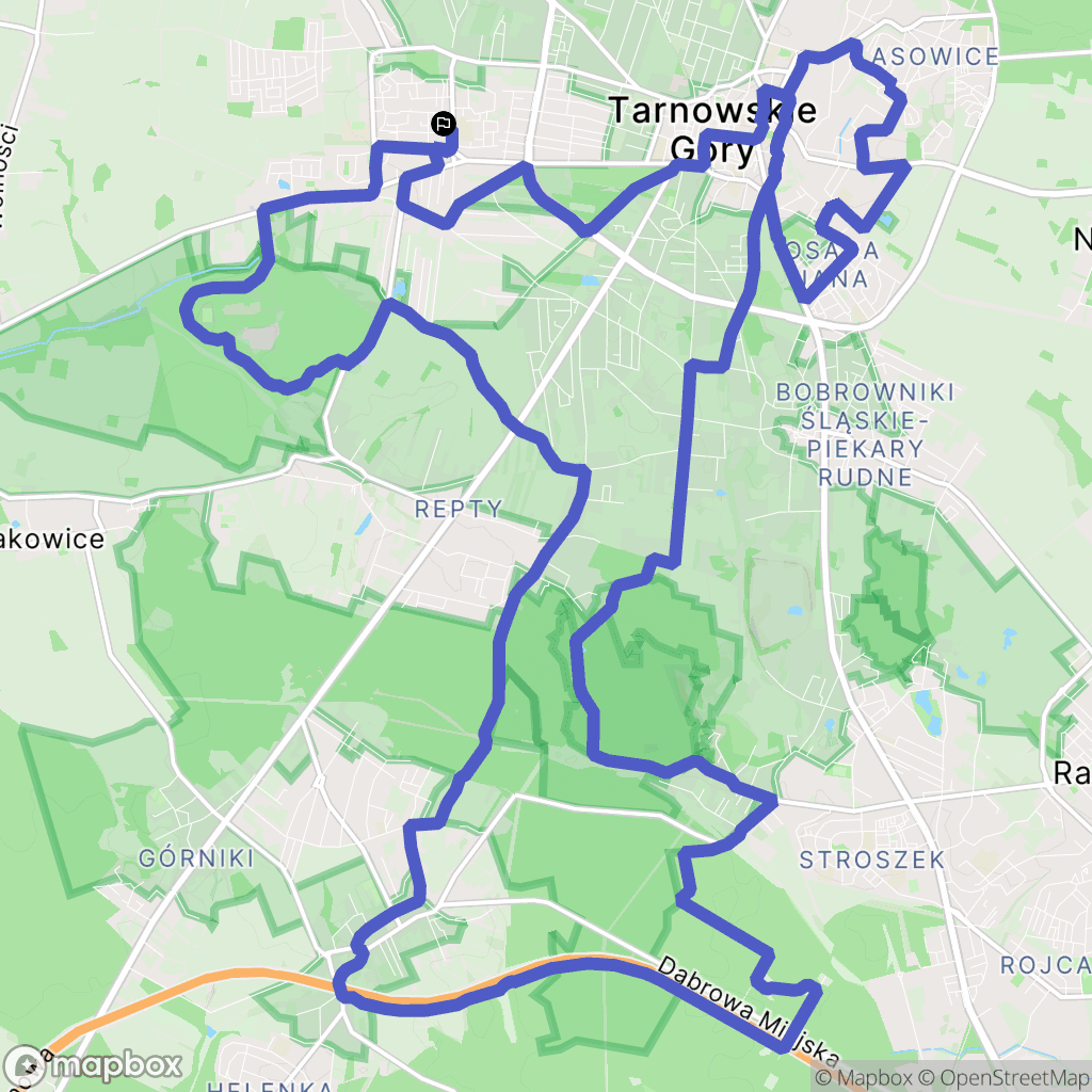 Tarnowskie Góry: mapa trasy - Poland
