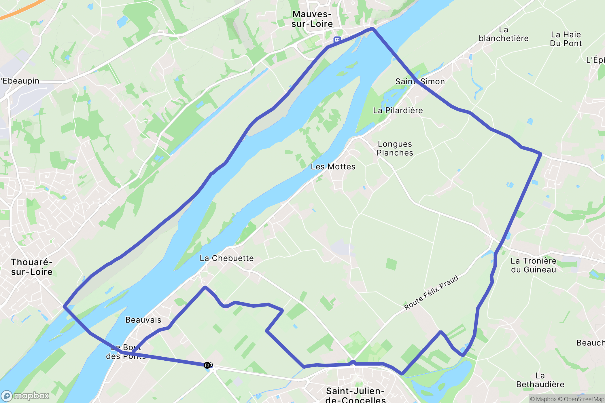 Saint-Julien-de-Concelles : carte du parcours de randonnée - France