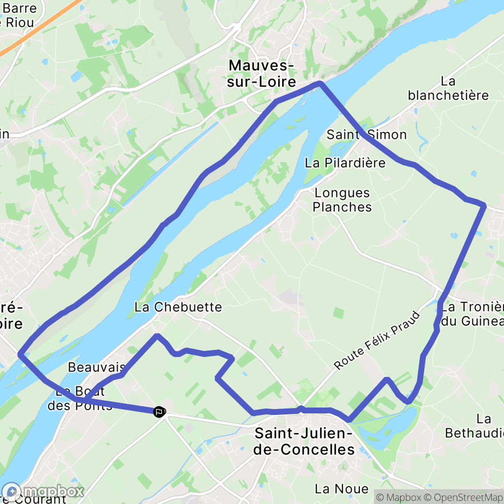 Saint-Julien-de-Concelles : carte du parcours de randonnée - France