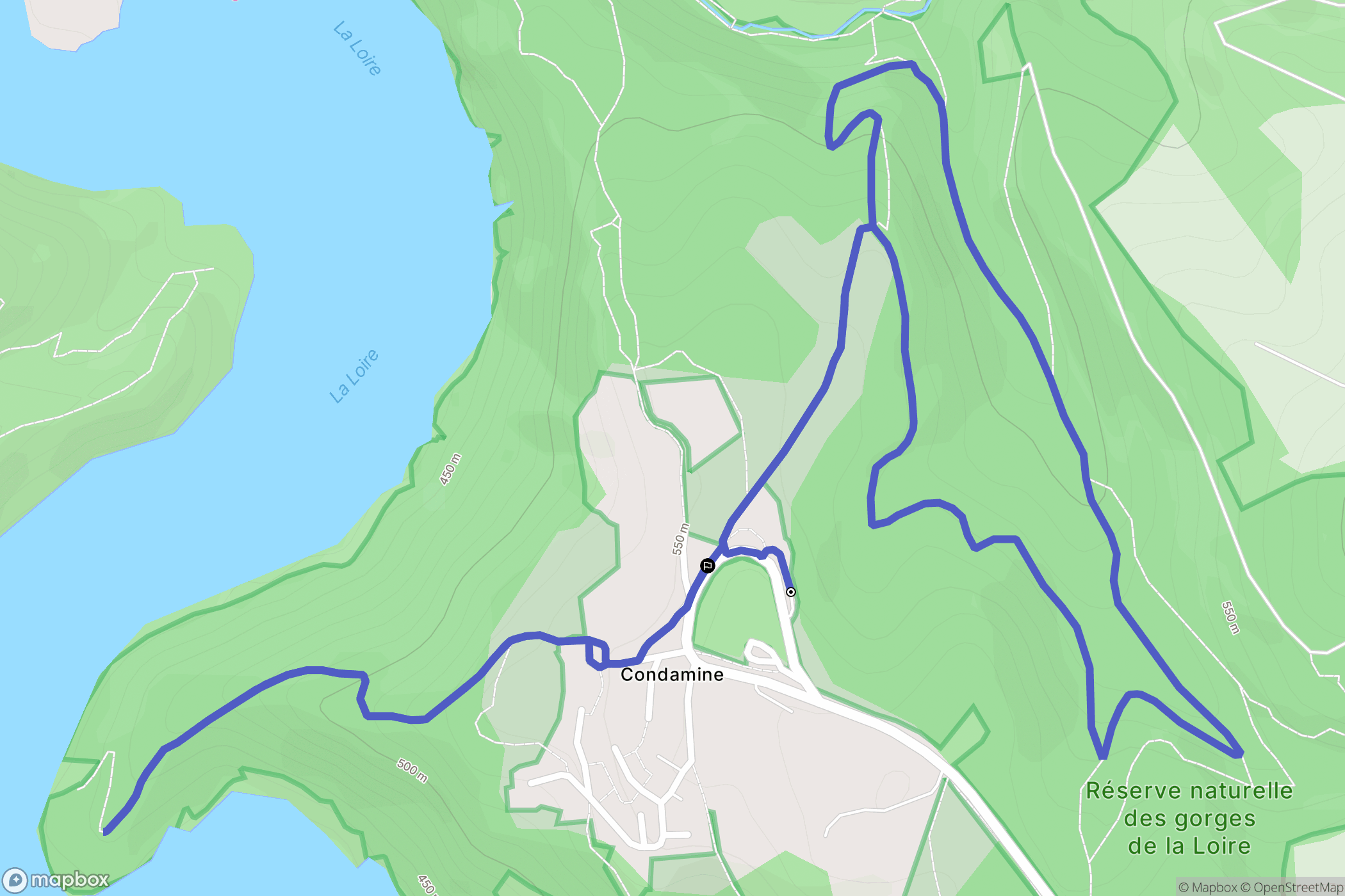 Saint-Étienne : carte du parcours de randonnée - France