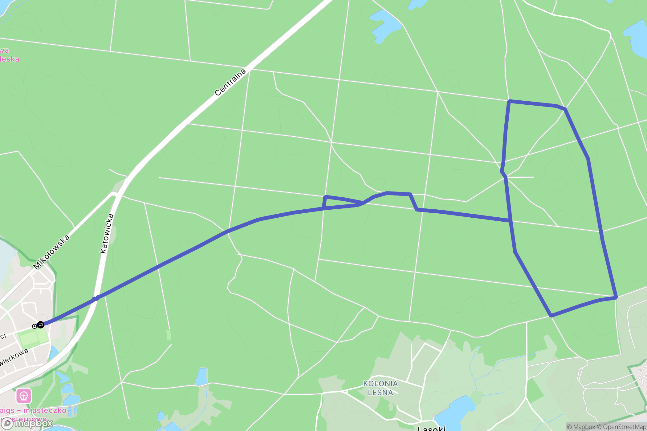 Żory: mapa trasy - Poland