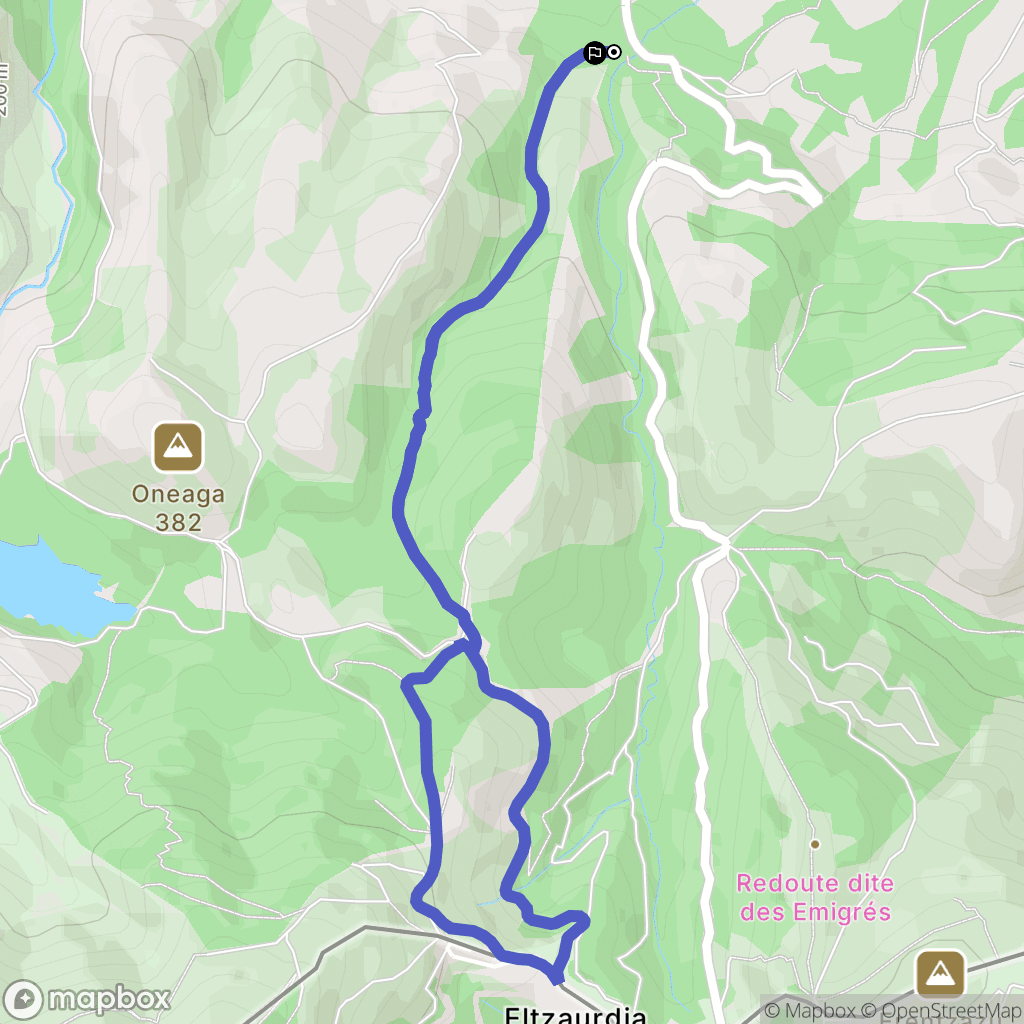 Urrugne : carte du parcours de randonnée - France