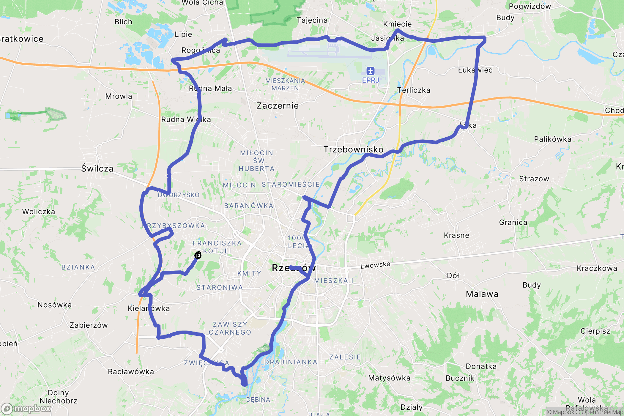 Rzeszów: mapa trasy - Poland