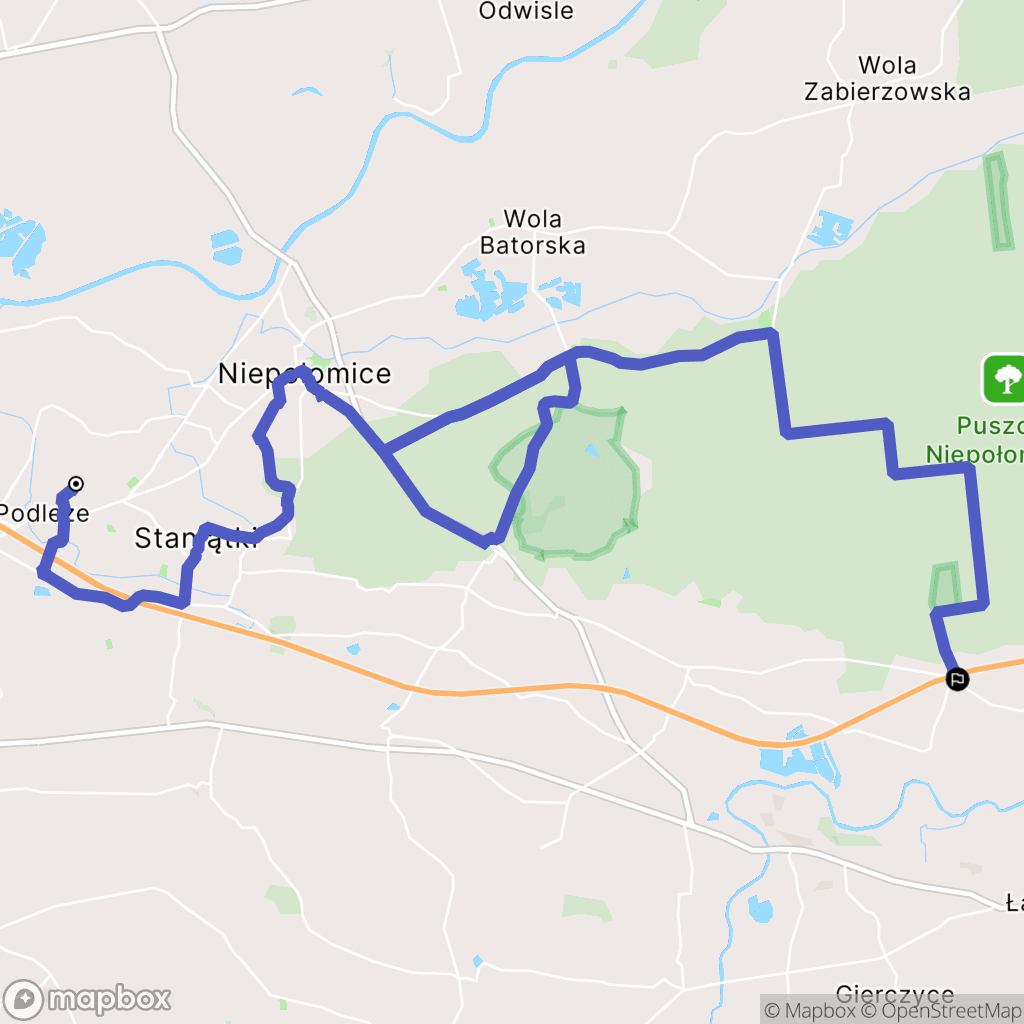 Niepołomice: mapa trasy - Poland