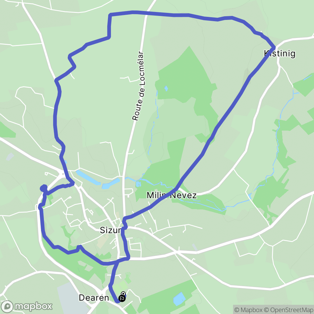 Sizun : carte du parcours de randonnée - France