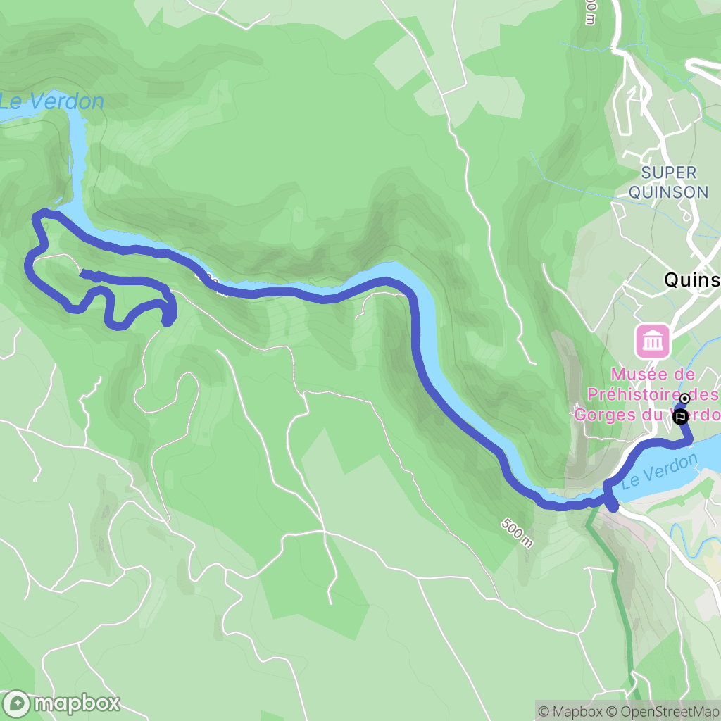 Quinson : carte du parcours de randonnée - France