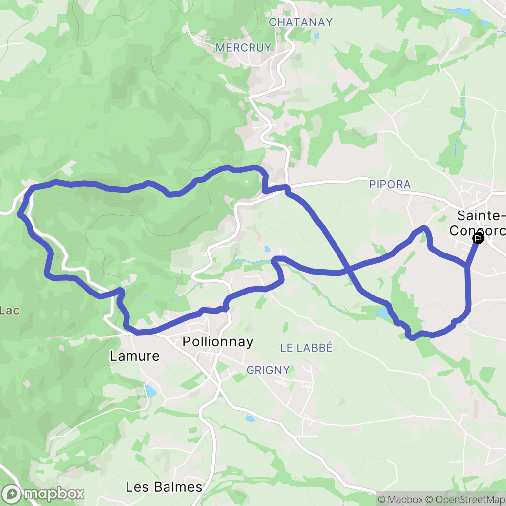Sainte-Consorce : carte du parcours de randonnée - France