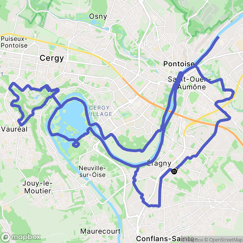 Éragny : carte du parcours de randonnée - France