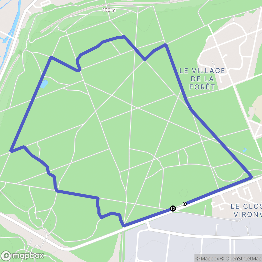 Évreux : carte du parcours de randonnée - France
