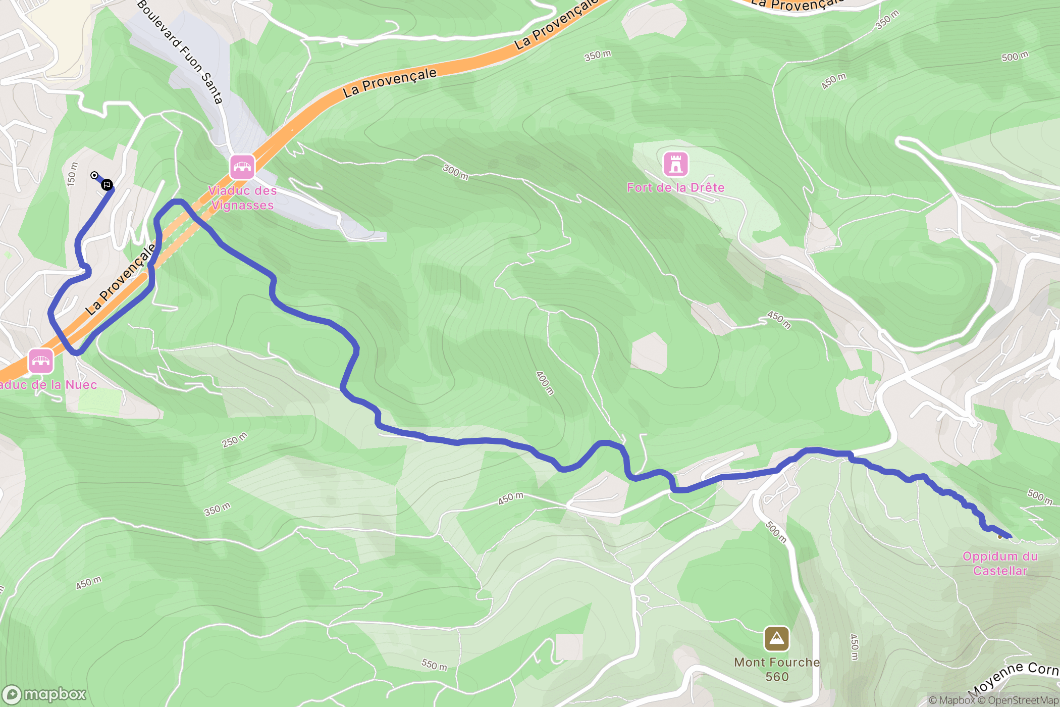 La Trinité : carte du parcours de randonnée - France