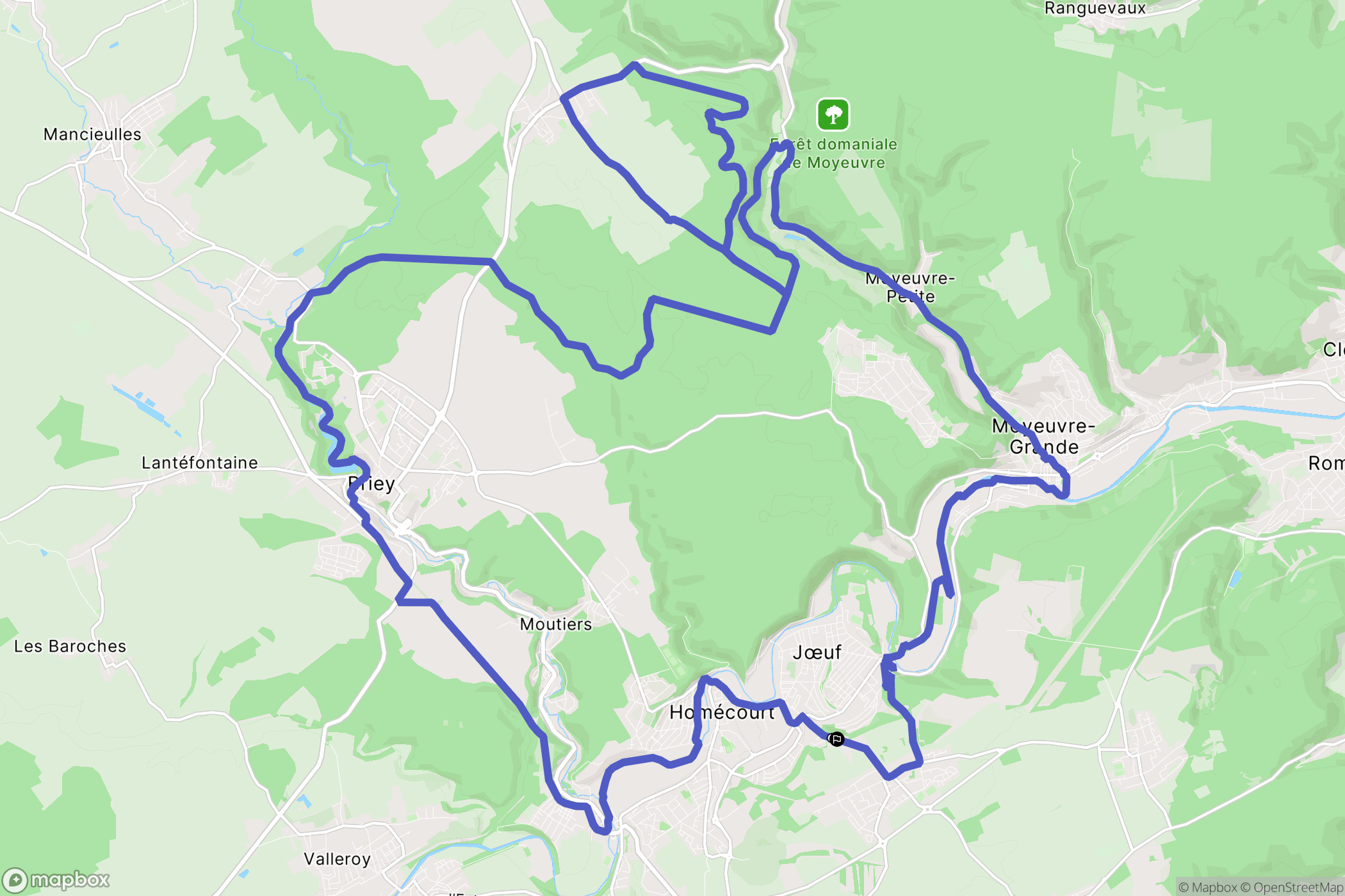 Montois-la-Montagne : carte du parcours de randonnée - France