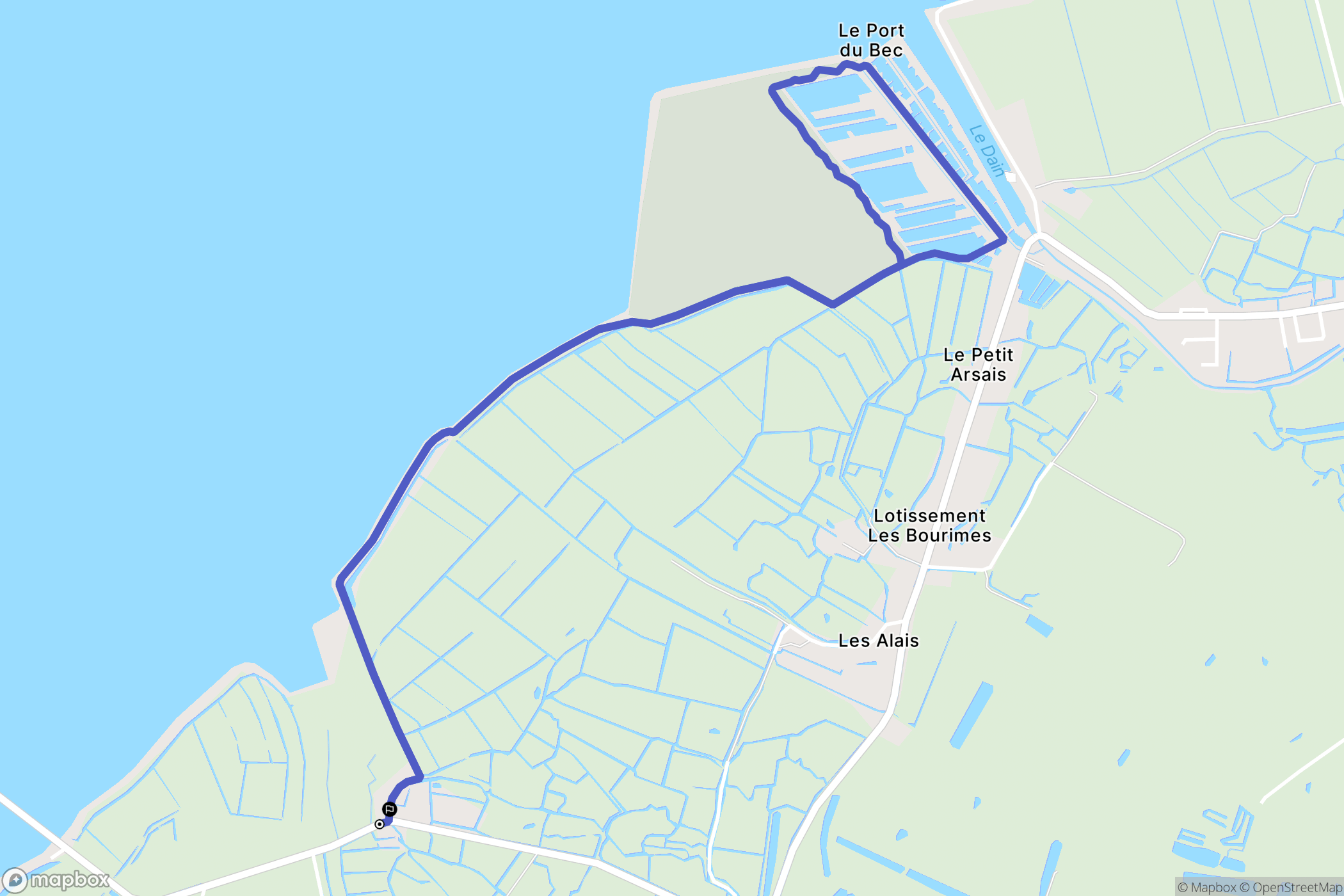 Beauvoir-sur-Mer : carte du parcours de randonnée - France
