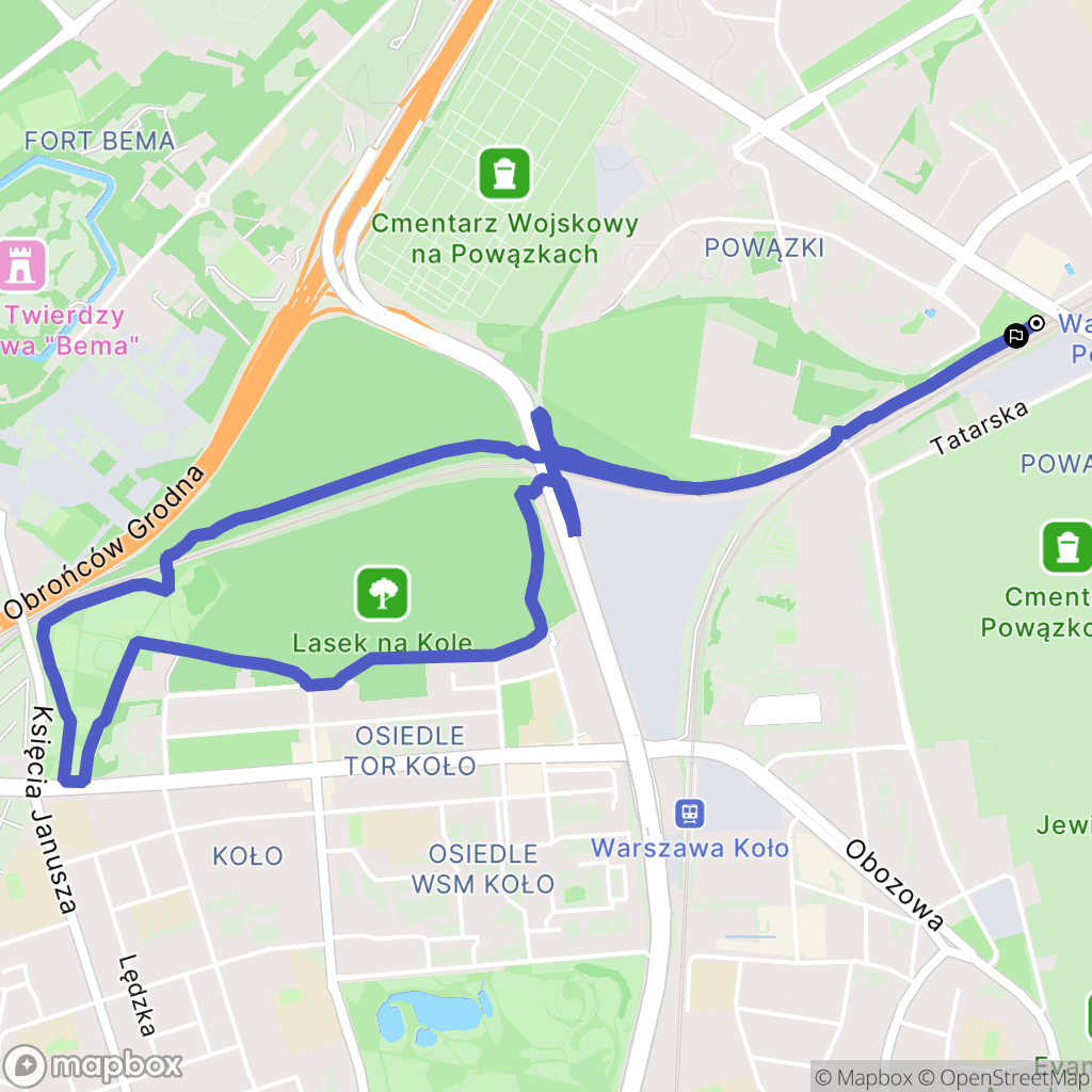 Warszawa: mapa trasy - Poland