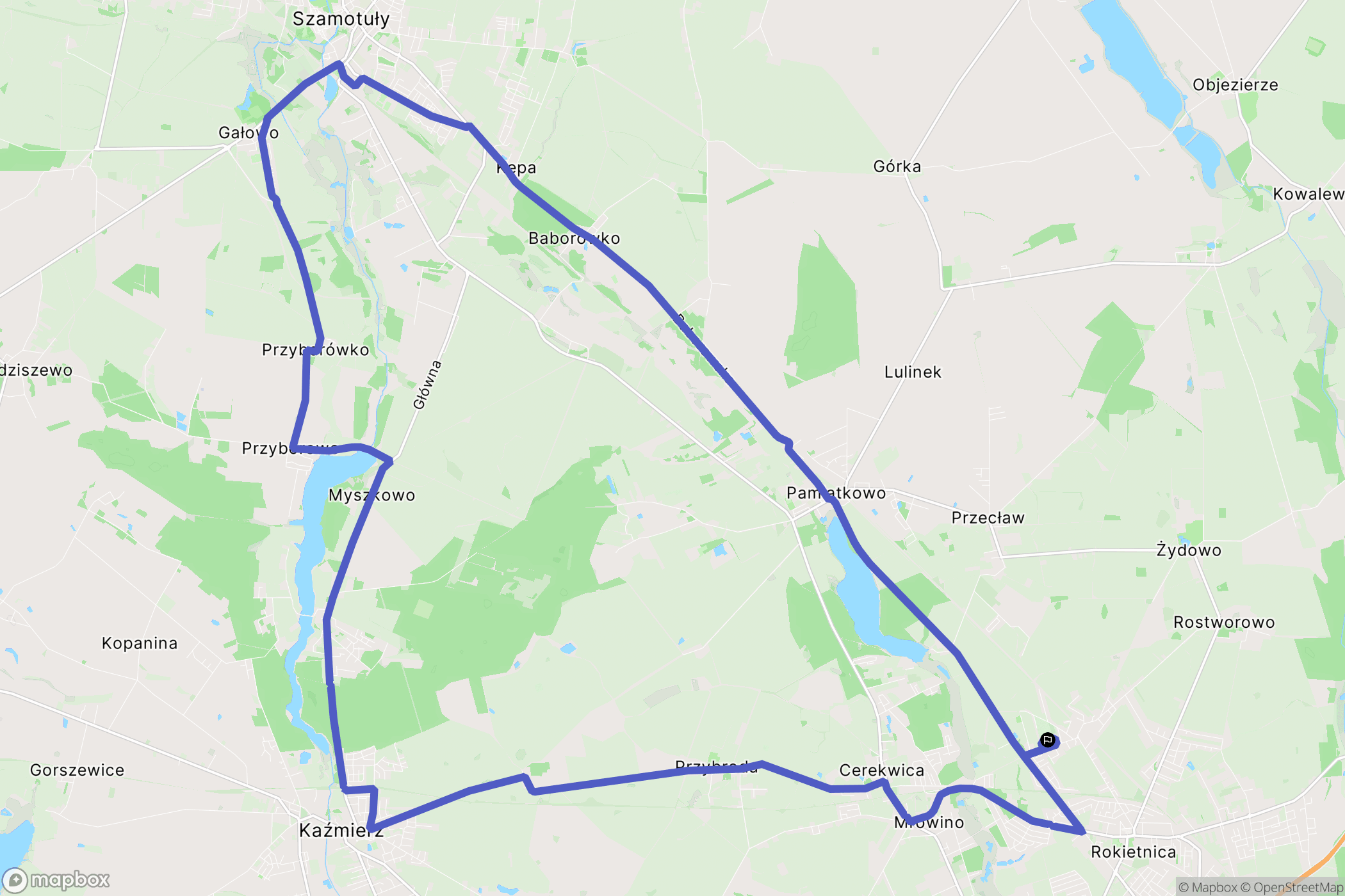 Krzyszkowo: mapa trasy - Poland