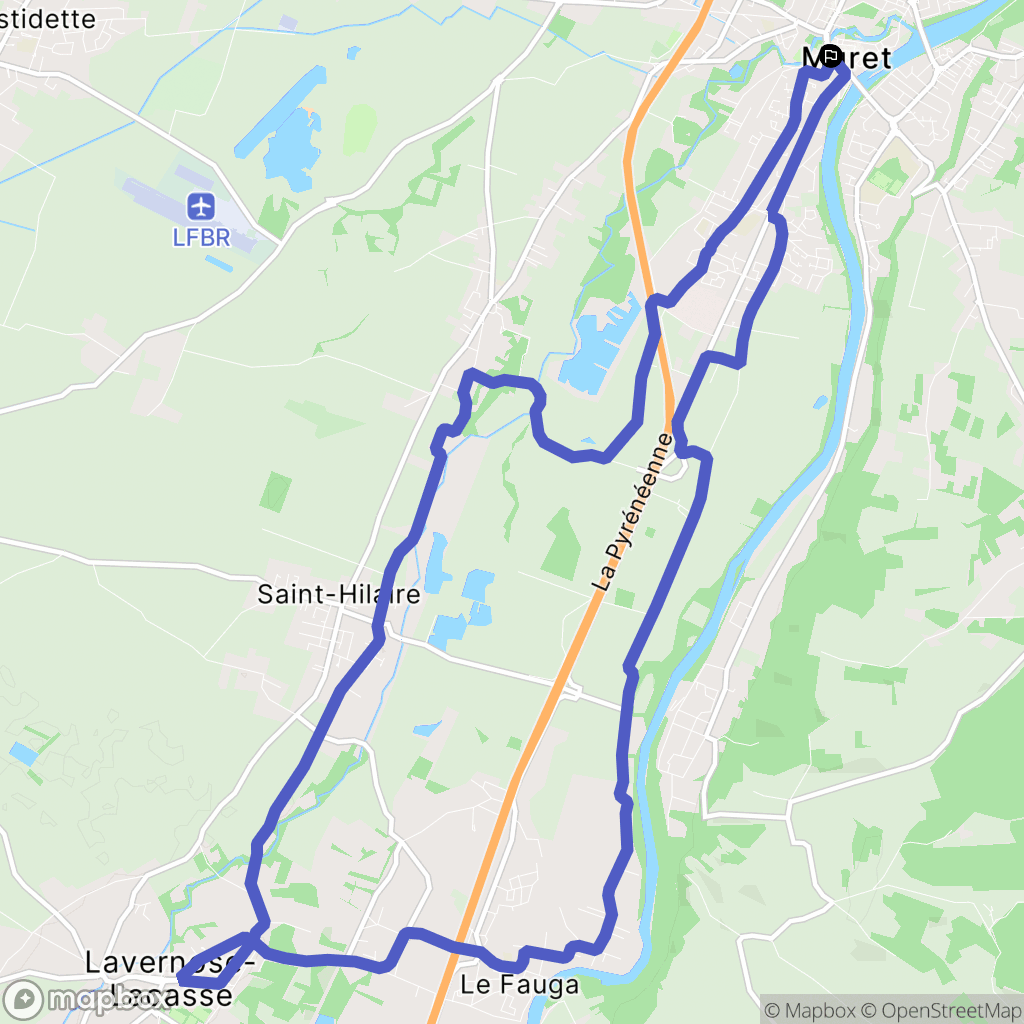 Muret : carte du parcours de randonnée - France