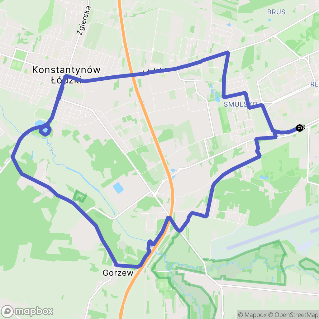 Łódź: mapa trasy - Poland