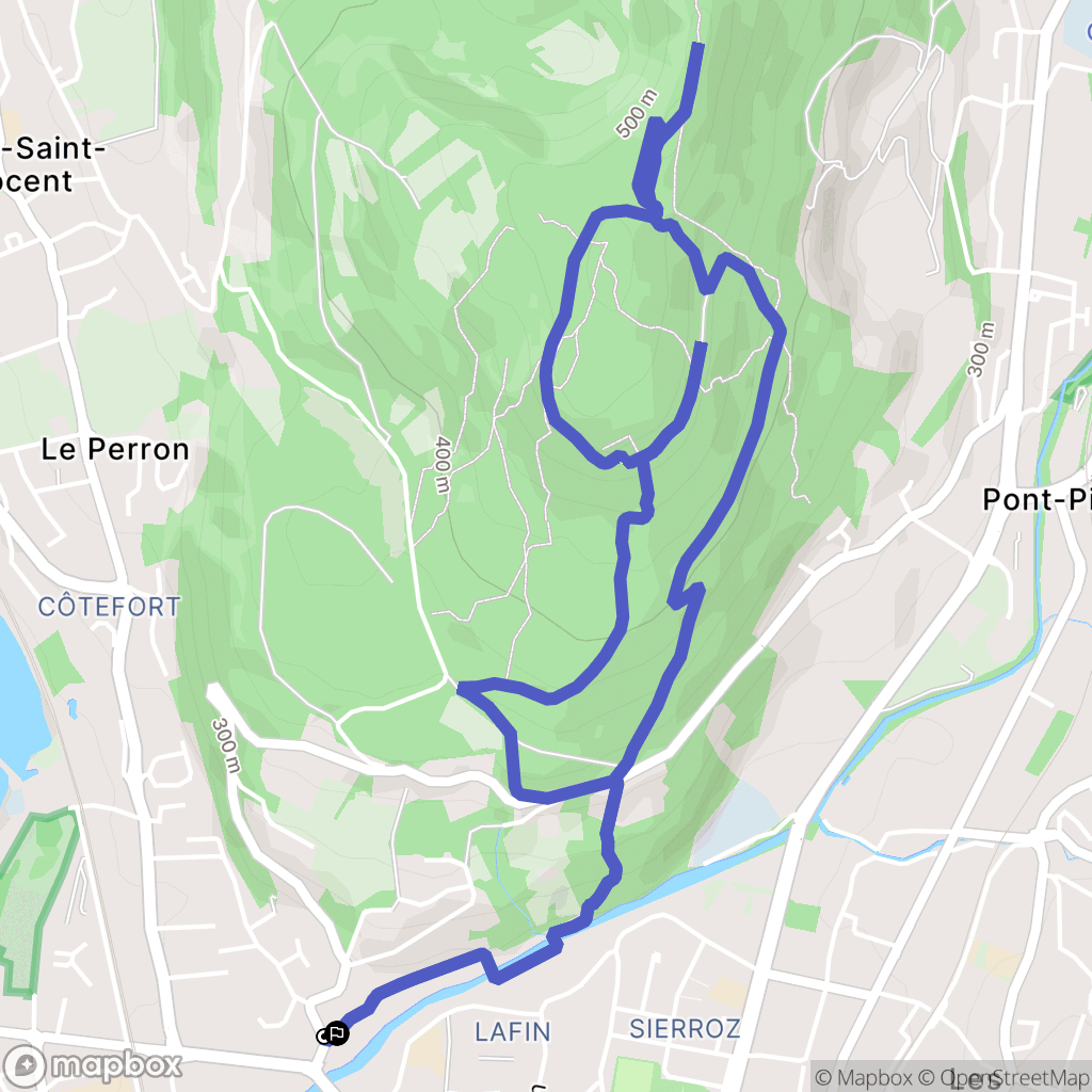 Aix-les-Bains : carte du parcours de randonnée - France