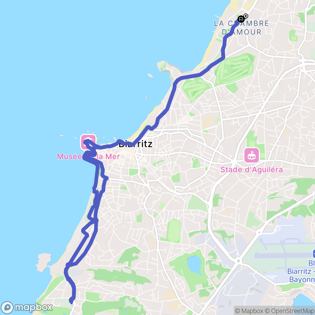 Anglet : carte du parcours de randonnée - France