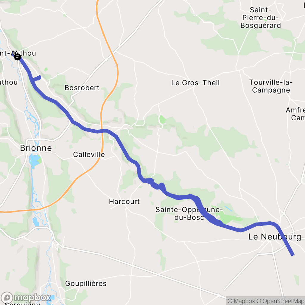 Pont-Authou : carte du parcours de randonnée - France