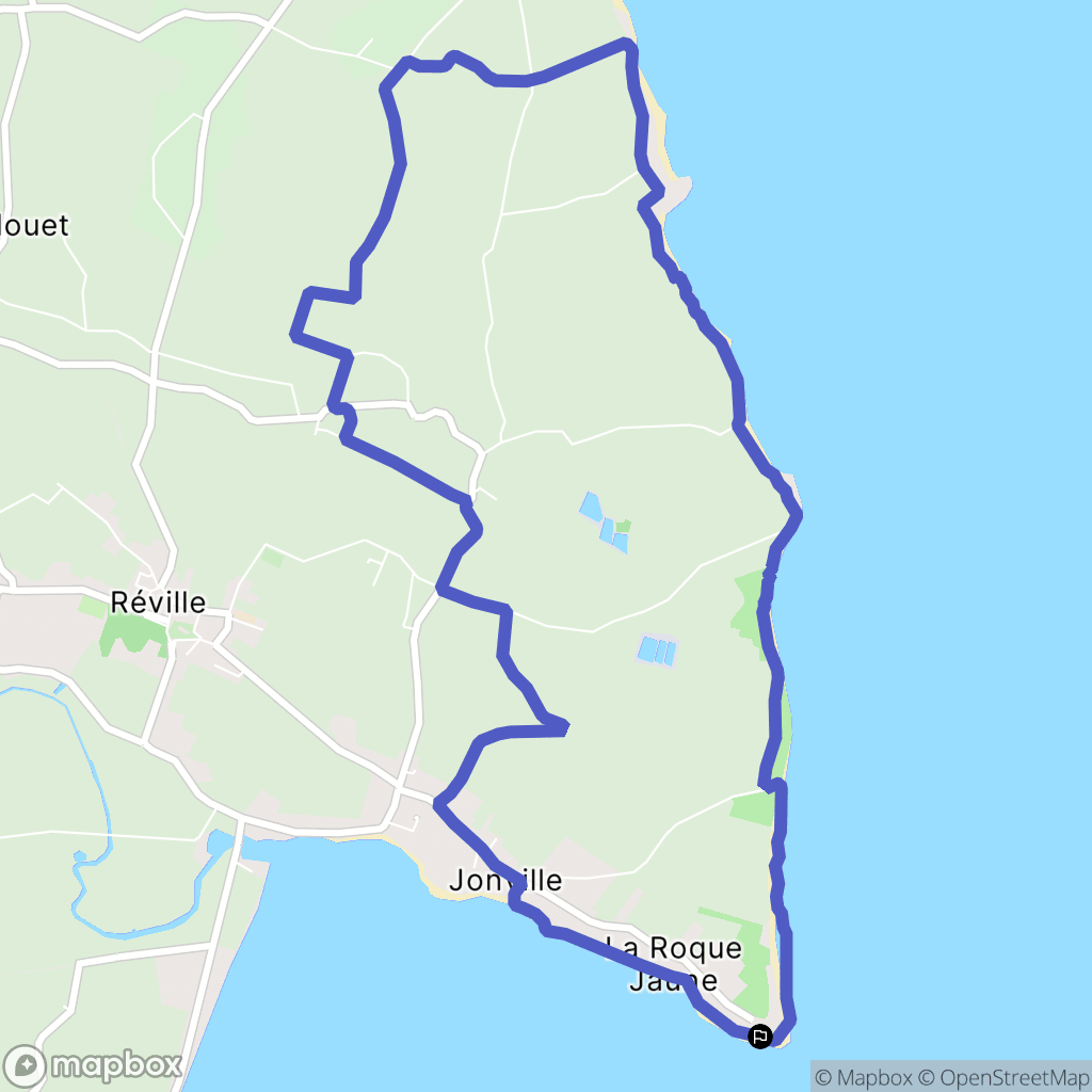 Réville : carte du parcours de randonnée - France