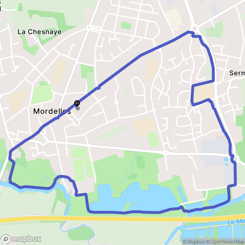 Mordelles : carte du parcours de randonnée - France