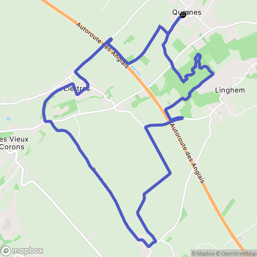 Quernes : carte du parcours de randonnée - France