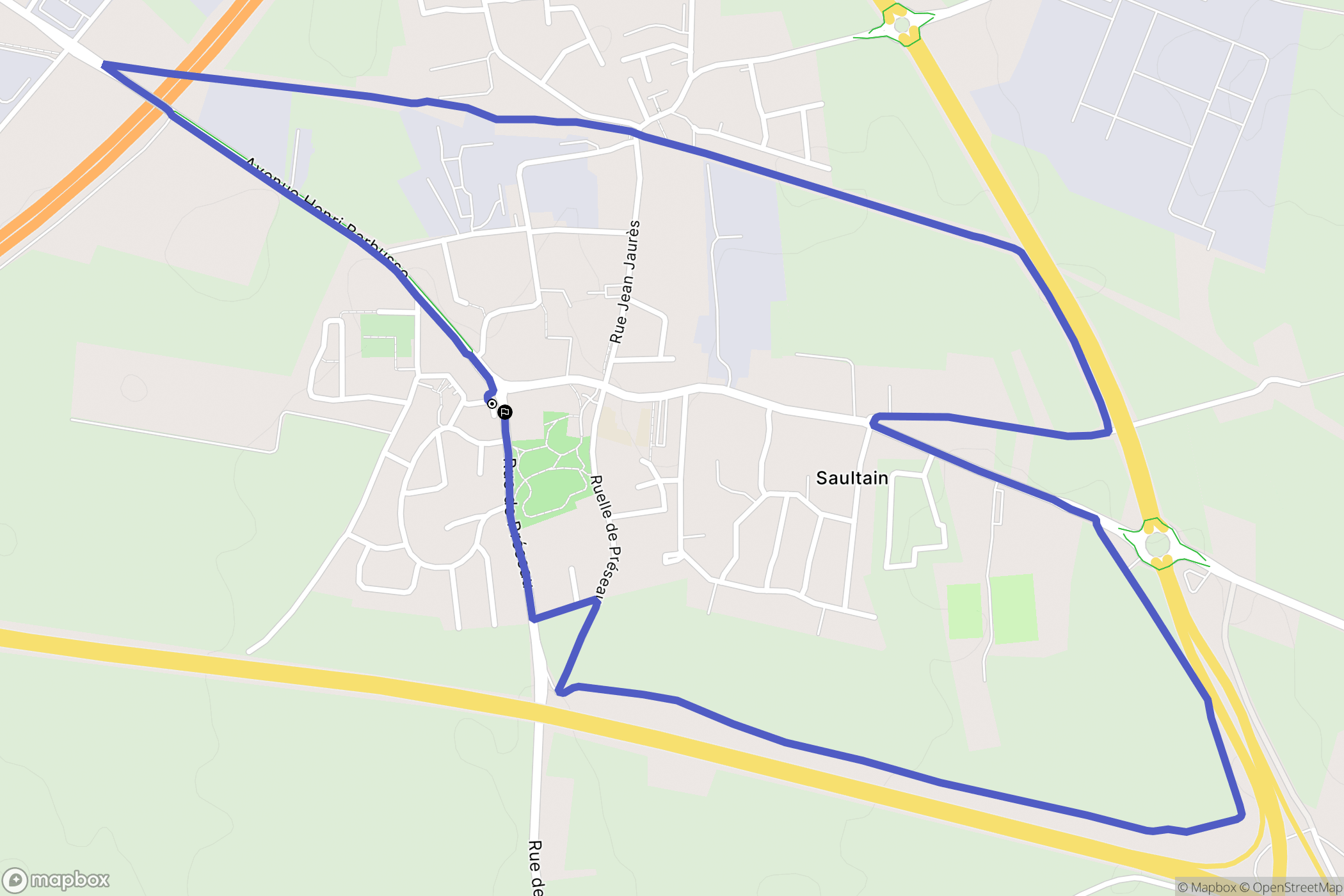 Saultain : carte du parcours de randonnée - France