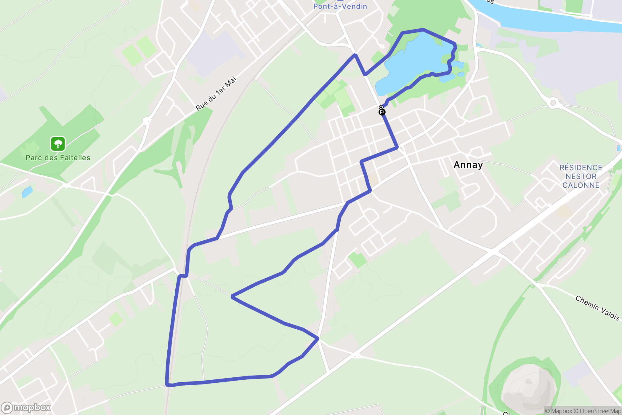 Annay : carte du parcours de randonnée - France