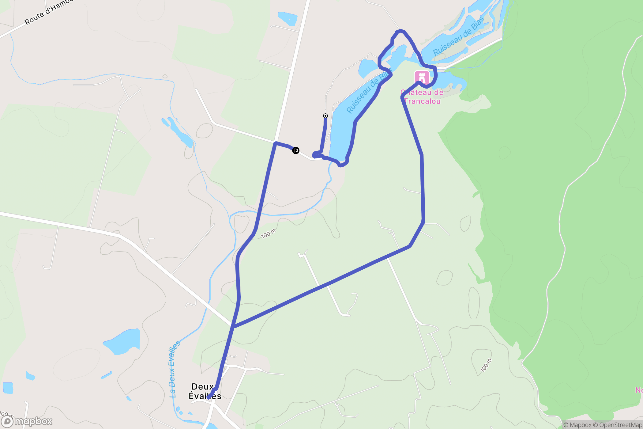 Montsûrs : carte du parcours de randonnée - France