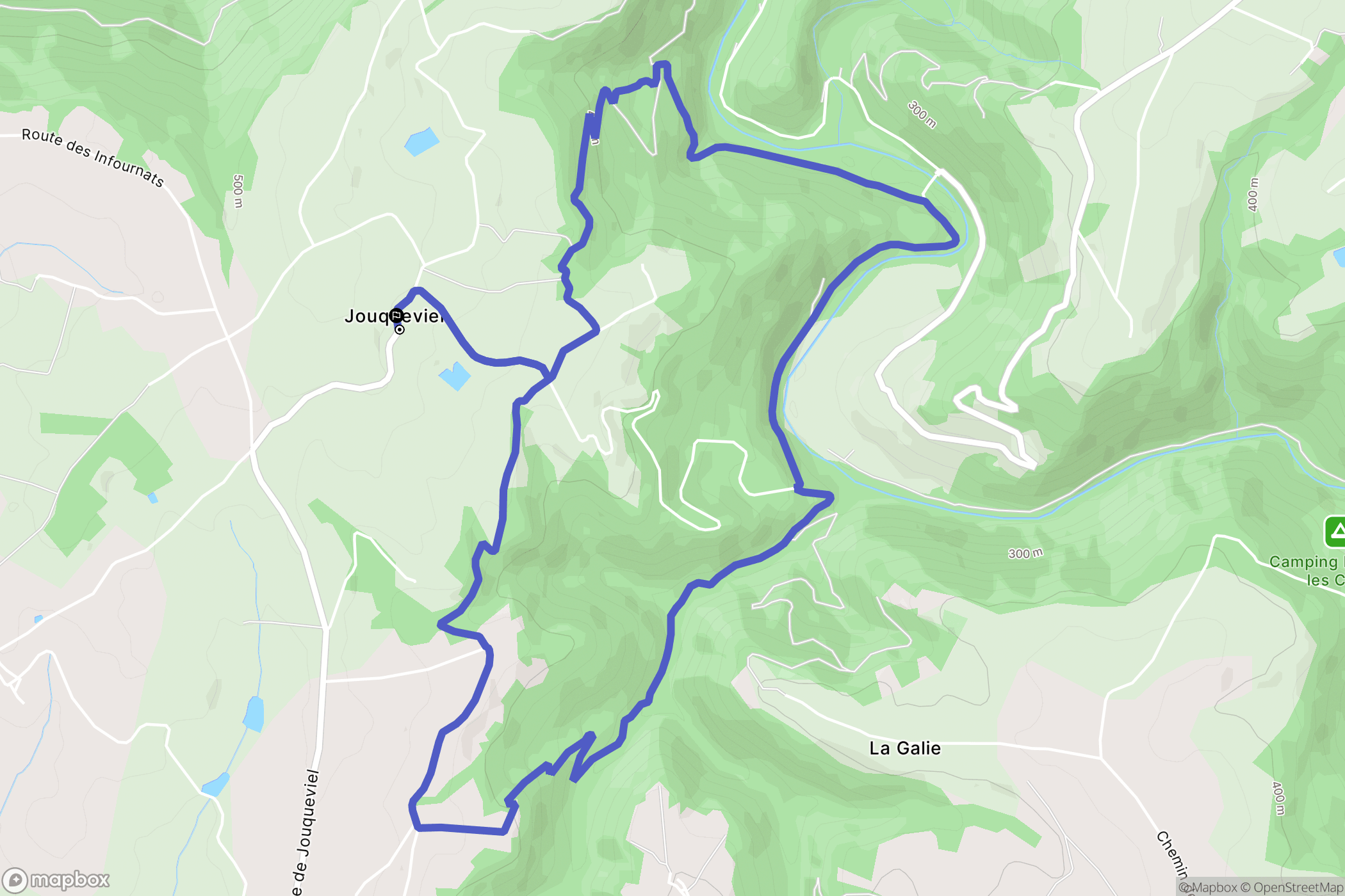 Jouqueviel : carte du parcours de randonnée - France