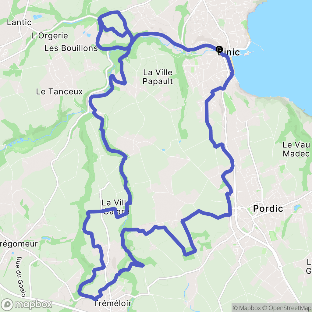 Binic-Étables-sur-Mer : carte du parcours de randonnée - France